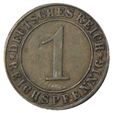 Монета 1 рейхспфенниг 1931 года A Германия (реверс)
