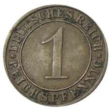 Монета 1 рейхспфенниг 1931 года A Германия (реверс)