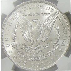 Монета 1 доллар 1884 года О США «Доллар Моргана» (в слабе NGC MS 63) (реверс)
