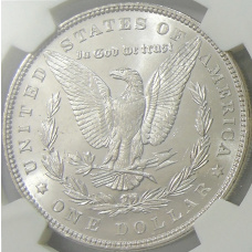 Монета 1 доллар 1887 года США «Доллар Моргана» (в слабе NGC MS 63) (реверс)