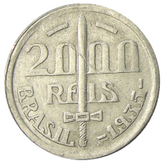 Монета 2000 рейс 1935 года Бразилия (аверс)