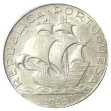 Монета 2,5 эскудо 1951 года Португалия (аверс)