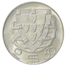 Монета 2,5 эскудо 1951 года Португалия (реверс)