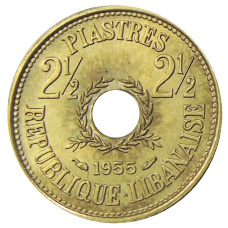 Монета 2 1/2 пиастра 1955 года Ливан  (аверс)