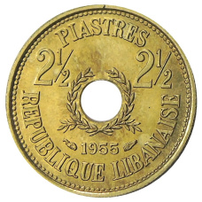 Монета 2 1/2 пиастра 1955 года Ливан  (аверс)
