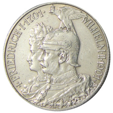 Монета 2 марки 1901 года Германия (Пруссия) «200 лет Пруссии» (аверс)