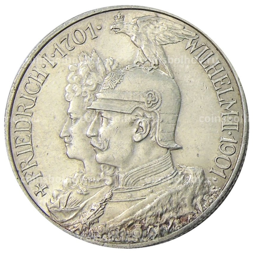 Монета 2 марки 1901 года Германия (Пруссия) «200 лет Пруссии»