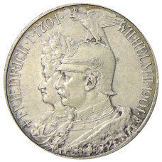 Монета 2 марки 1901 года Германия (Пруссия) «200 лет Пруссии» (аверс)