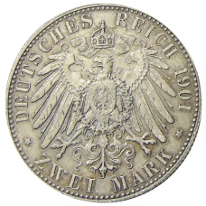 Монета 2 марки 1901 года Германия (Пруссия) «200 лет Пруссии» (реверс)