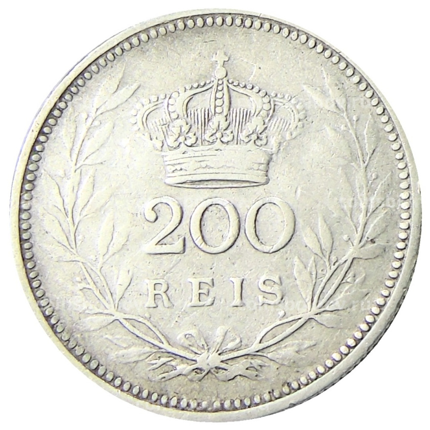 Монета 200 рейс 1909 года Португалия (вид 2)