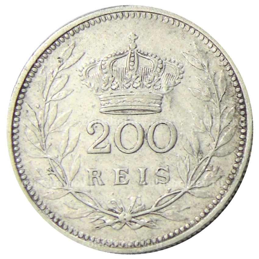 Монета 200 рейс 1909 года Португалия (вид 2)