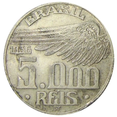 Монета 5000 рейс 1936 года Бразилия (аверс)