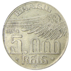 Монета 5000 рейс 1936 года Бразилия (аверс)
