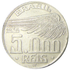 Монета 5000 рейс 1936 года Бразилия (аверс)