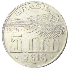 Монета 5000 рейс 1936 года Бразилия (аверс)