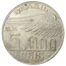 Монета 5000 рейс 1936 года Бразилия (аверс)