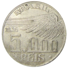 Монета 5000 рейс 1936 года Бразилия (аверс)