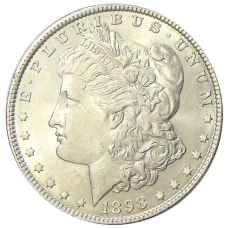 Монета 1 доллар 1898 года США «Доллар Моргана» (аверс)