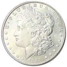 Монета 1 доллар 1889 года США «Доллар Моргана» (аверс)