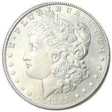 Монета 1 доллар 1889 года США «Доллар Моргана» (аверс)