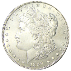 Монета 1 доллар 1889 года США «Доллар Моргана» (аверс)