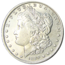 Монета 1 доллар 1889 года США «Доллар Моргана» (аверс)