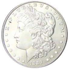Монета 1 доллар 1889 года США «Доллар Моргана» (аверс)