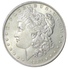 Монета 1 доллар 1889 года США «Доллар Моргана» (аверс)