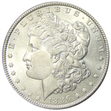 Монета 1 доллар 1886 года США «Доллар Моргана» (аверс)