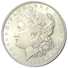 Монета 1 доллар 1885 года США «Доллар Моргана» (аверс)