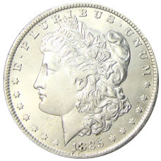 Монета 1 доллар 1885 года O США «Доллар Моргана» (аверс)