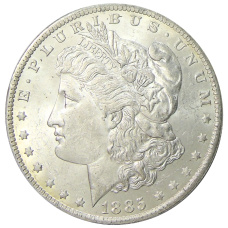 Монета 1 доллар 1885 года O США «Доллар Моргана» (аверс)