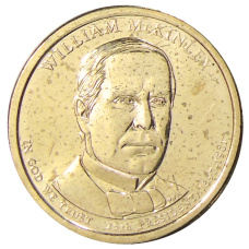 Монета 1 доллар 2013 года D США «Уильям Мак-Кинли 25-й президент США» (аверс)