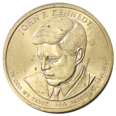 Монета 1 доллар 2015 года P США «Джон Кеннеди 35-й президент США» (аверс)