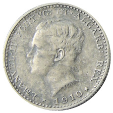 Монета 100 рейс 1910 года Португалия (аверс)