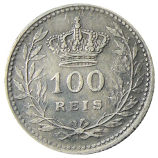 Монета 100 рейс 1910 года Португалия (реверс)