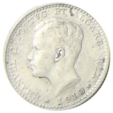 Монета 100 рейс 1910 года Португалия (аверс)