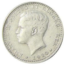 Монета 100 рейс 1910 года Португалия (аверс)