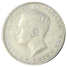 Монета 100 рейс 1910 года Португалия (аверс)