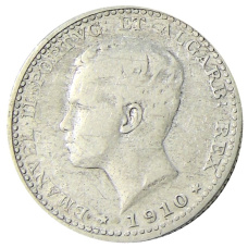 Монета 100 рейс 1910 года Португалия (аверс)