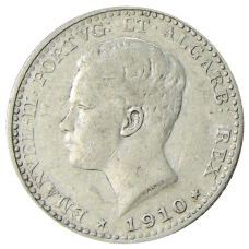 Монета 100 рейс 1910 года Португалия (аверс)