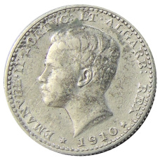 Монета 100 рейс 1910 года Португалия (аверс)