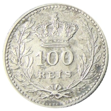 Монета 100 рейс 1910 года Португалия (реверс)
