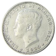 Монета 100 рейс 1910 года Португалия (аверс)