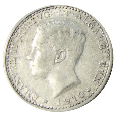 Монета 100 рейс 1910 года Португалия (аверс)