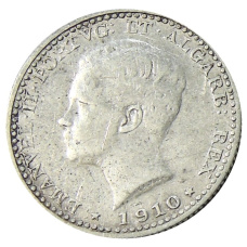 Монета 100 рейс 1910 года Португалия (аверс)