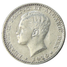 Монета 100 рейс 1910 года Португалия (аверс)