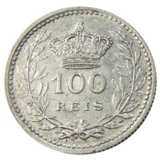 Монета 100 рейс 1910 года Португалия (реверс)