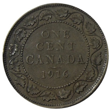 Монета 1 цент 1916 года Канада (аверс)