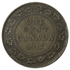 Монета 1 цент 1917 года Канада (аверс)